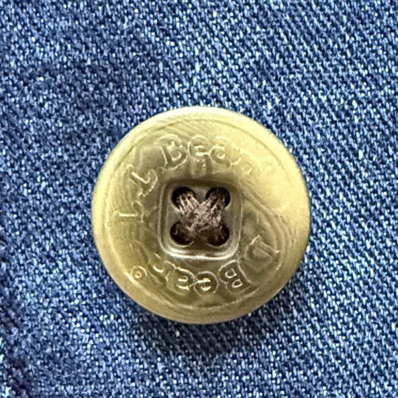 Vintage L.L. Bean cotton denim jean chore coat jacket lined collar women’s M - Picture 4 of 9